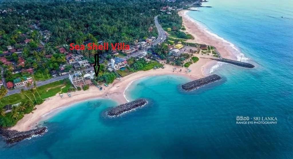 Sea Shell Villa Hikkaduwa 2 Separate Cabanas Ocean Front Villa Luaran gambar